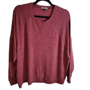 Billabong Shirt Thermal Women's Sz Medium Burgundy Long Sleeve Crew Neck